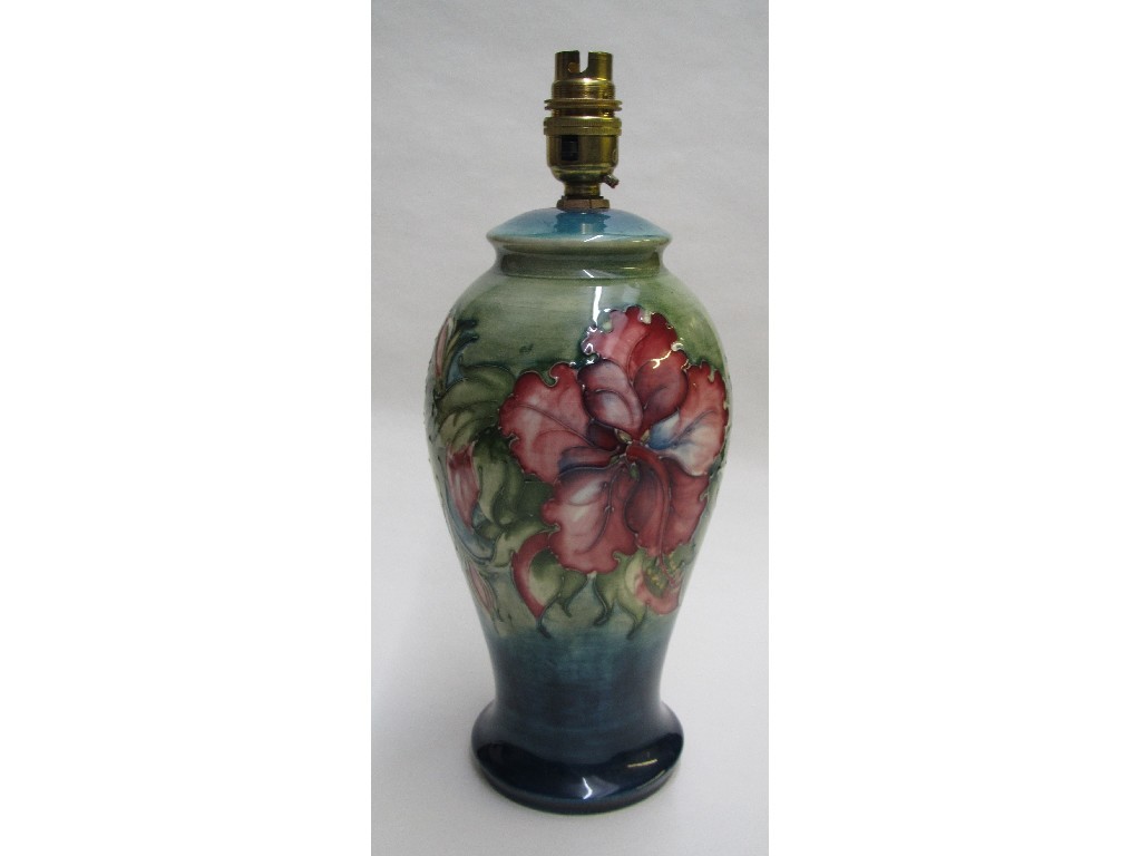 Appraisal: A Moorcroft Fuchsia pattern baluster table lamp impressed marks cm