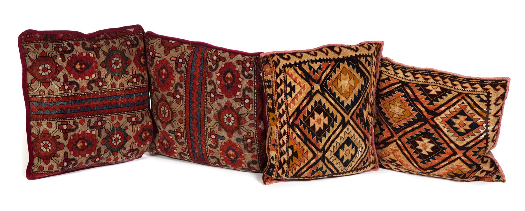 Appraisal: FOUR PILLOWS Second half- th century Two pair made from