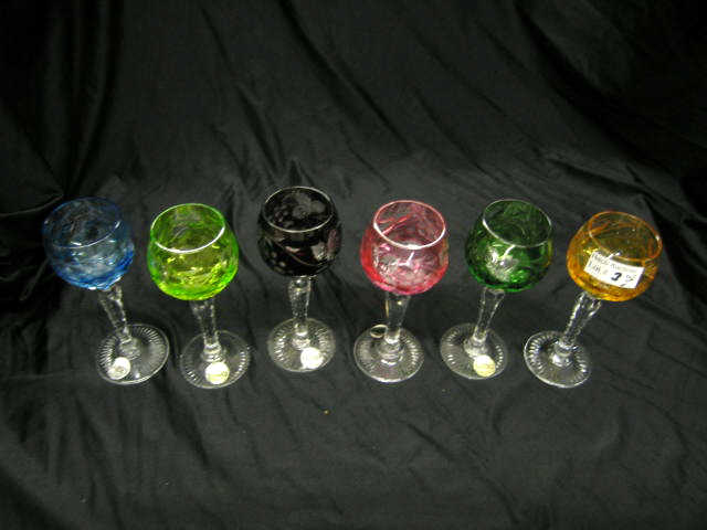 Appraisal: Colored Cut-to-Clear Crystal Cordials