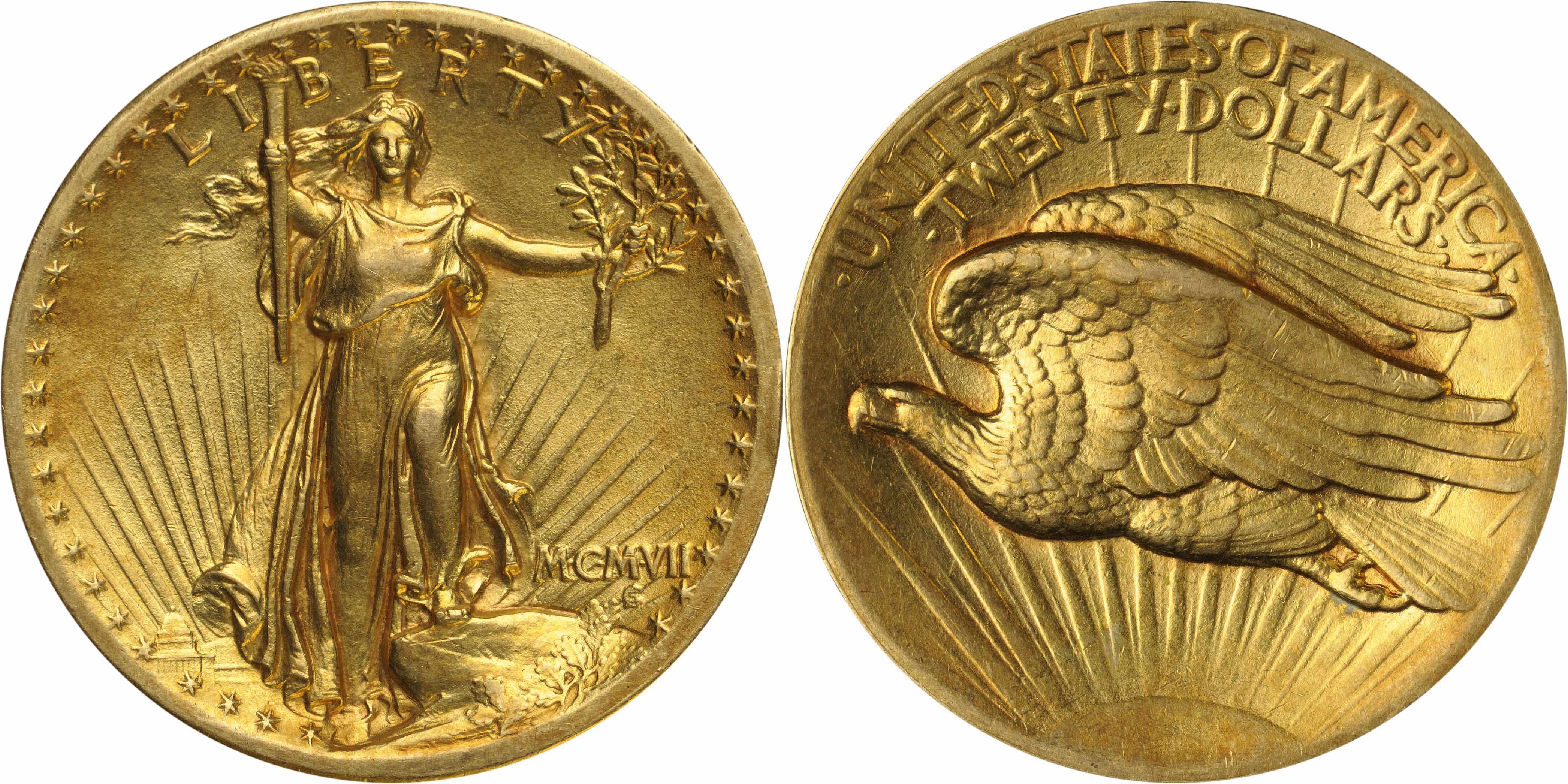 Appraisal: MCMVII High Relief Flat Rim Although the original mintage figure