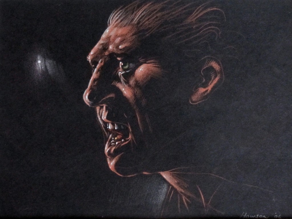 Appraisal: PETER HOWSON b Pastel 'The Dark Side' signed and dated