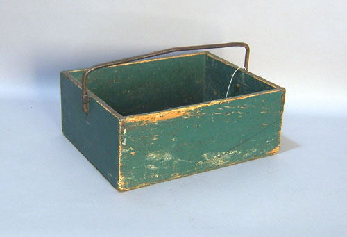 Appraisal: Green utensil carrier h w Provenance Collection of Richard and