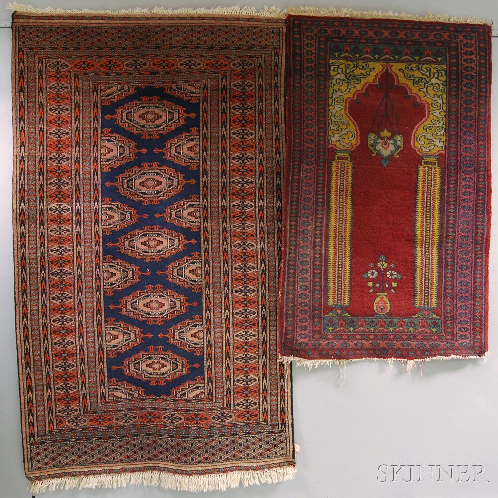 Appraisal: Two Oriental Scatter Rugs mid to late th century an