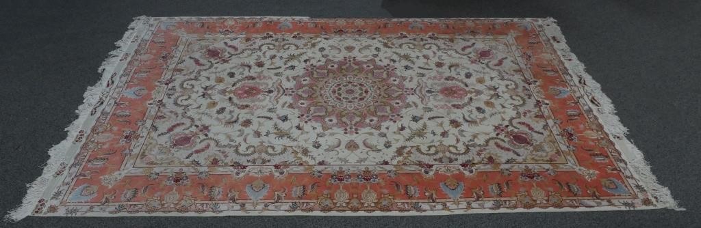 Appraisal: Persian Isfahan Tabriz rug signed on both ends Rug field