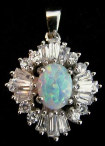 Appraisal: OPAL AUSTRIAN CRYSTALS STERLING NECKLACE