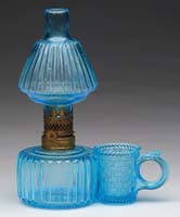 Appraisal: SCARCE MATCHHOLDER MINI LAMP S - Blue lamp with attached