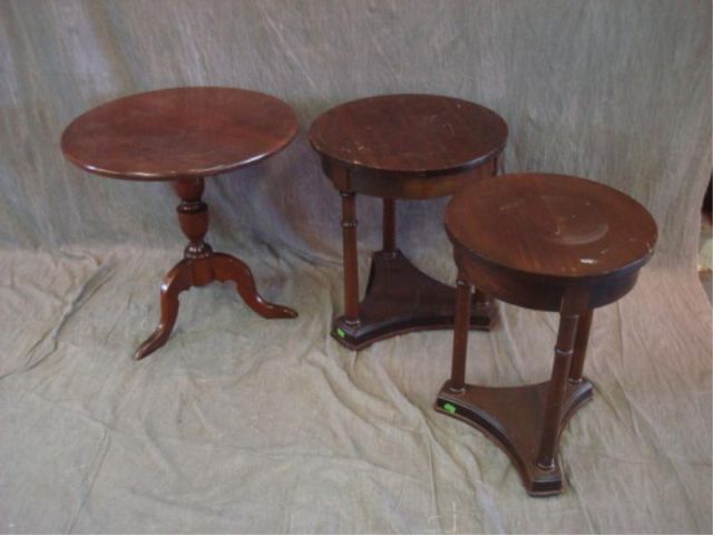 Appraisal: Empire Style End Tables with pedestal table Column Form Base