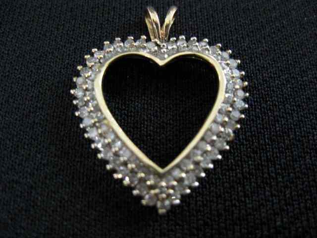 Appraisal: Diamond Heart Pendant diamonds totaling carat in k yellow gold