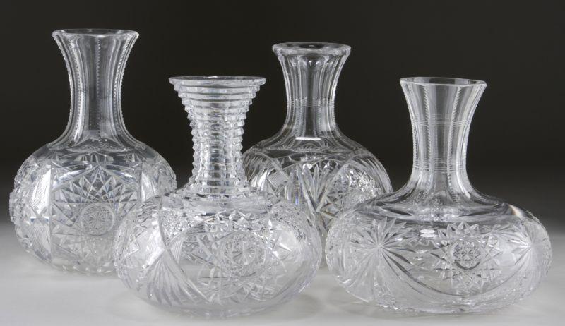 Appraisal: Group of Four Cut Glass Water Carafes the first in