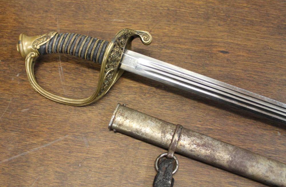 Appraisal: IMPERIAL GERMAN SAXON MODEL INFANTRY SWORD having a double edged