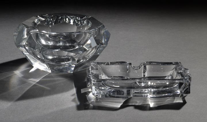 Appraisal: Two Baccarat Crystal Ashtrays third quarter th century including a