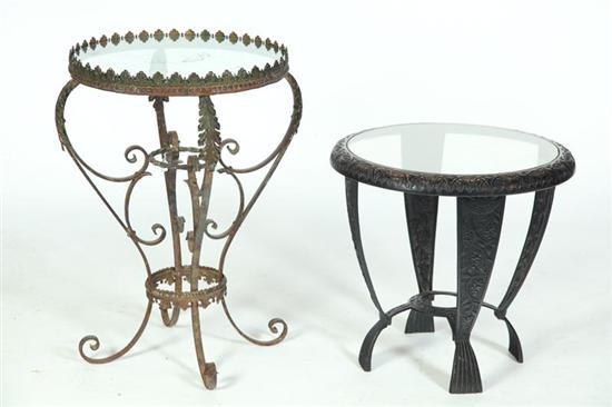 Appraisal: TWO STANDS American late th-early th century Cast iron four-leg