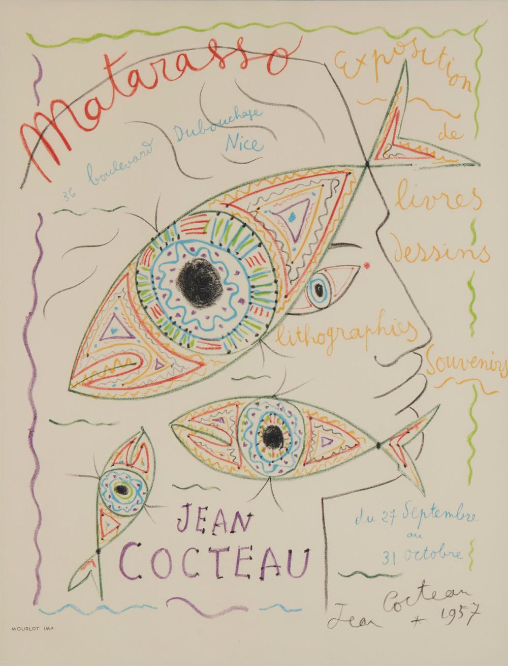 Appraisal: Jean Cocteau - French Matarasso Color lithograph on paper under