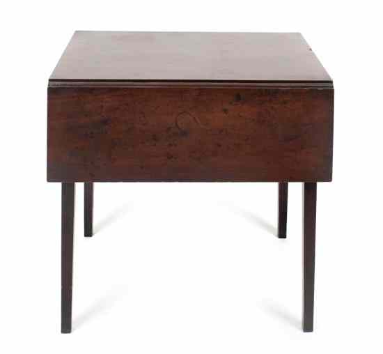 Appraisal: An American Mahogany Tea Table the rectangular top over drop