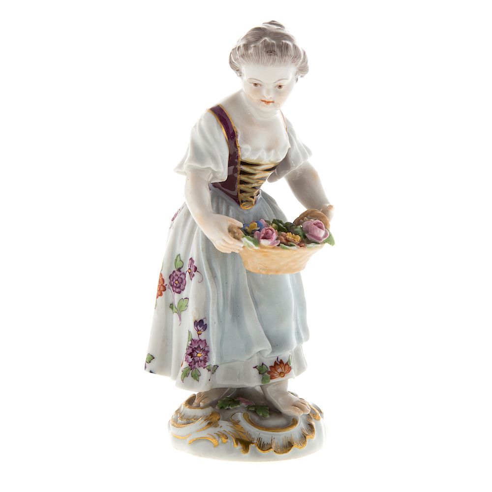 Appraisal: Meissen Porcelain Figure of a Girl late th early th