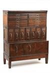 Appraisal: CABINET - Circa four section stacking oak file cabinet on