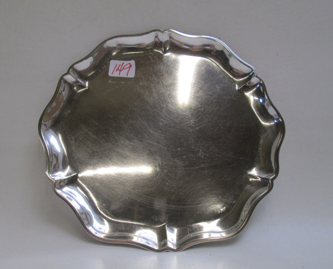 Appraisal: AUSTRIAN FINE SILVER TRAY having scalloped and lobed rim hallmarked