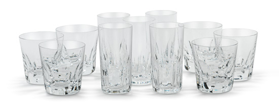 Appraisal: FRENCH LINE France III Group of pieces of crystal glassware