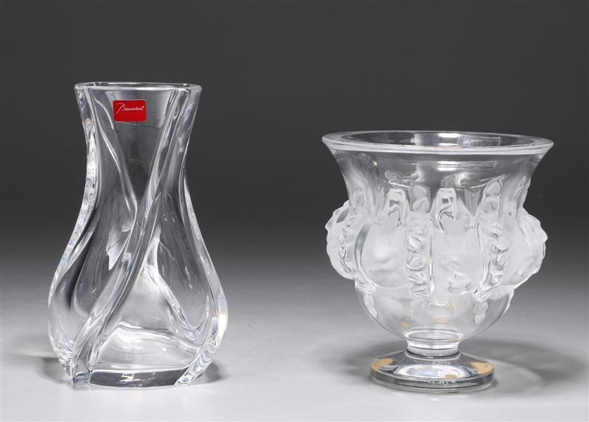 Appraisal: Two arched glass vases including vase of twisted design by