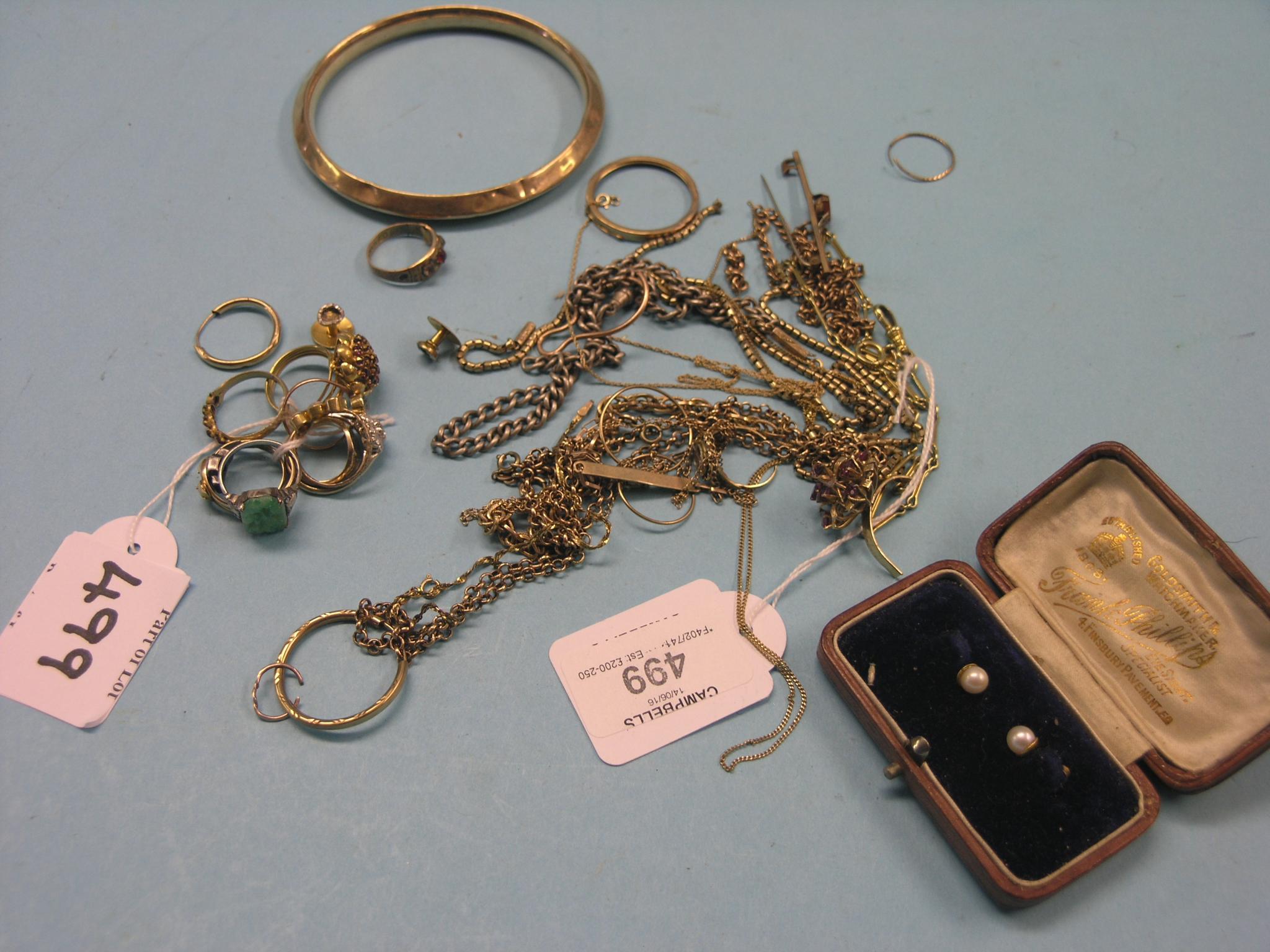 Appraisal: Assorted jewellery including ten various rings and an ct gold