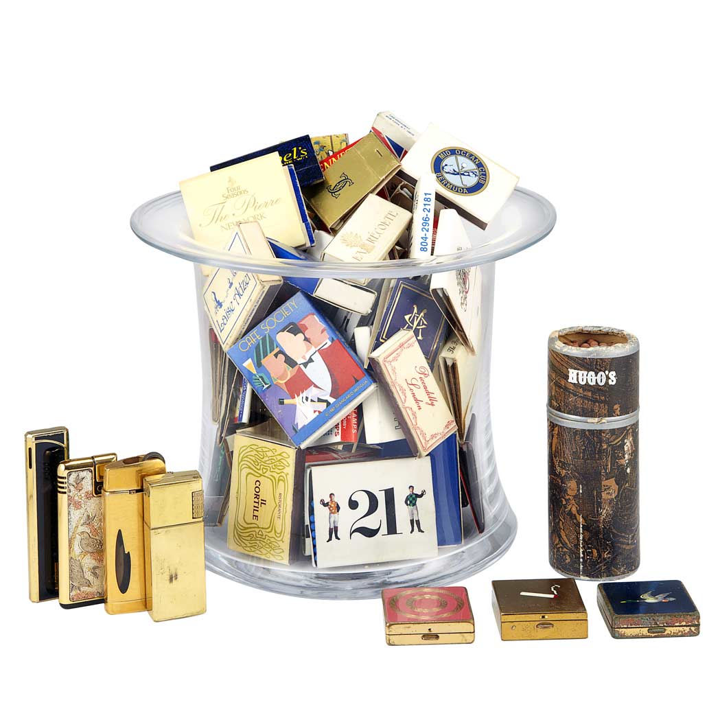 Appraisal: Group of Smoking Articles Comprising four lighters small ashtray and