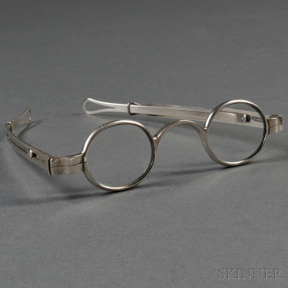 Appraisal: American Coin Silver Ready Reader Spectacles early th century maker's