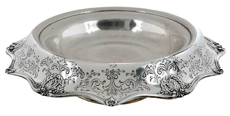 Appraisal: Sterling Center Bowl American early th century everted rim openwork