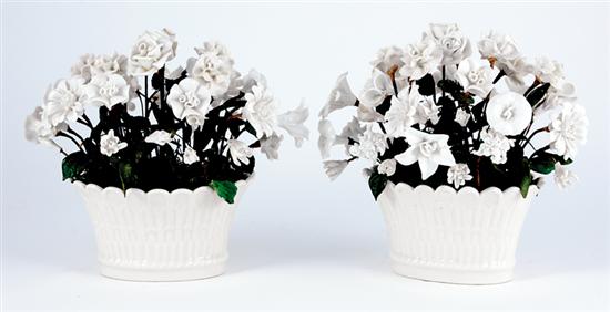 Appraisal: Pair Paris porcelain bouquet of flowers circa stems of spring