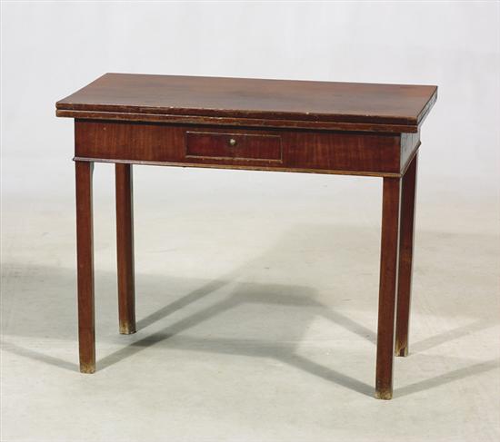 Appraisal: Georgian mahogany games table first quarter th centuryfolding rectangular top