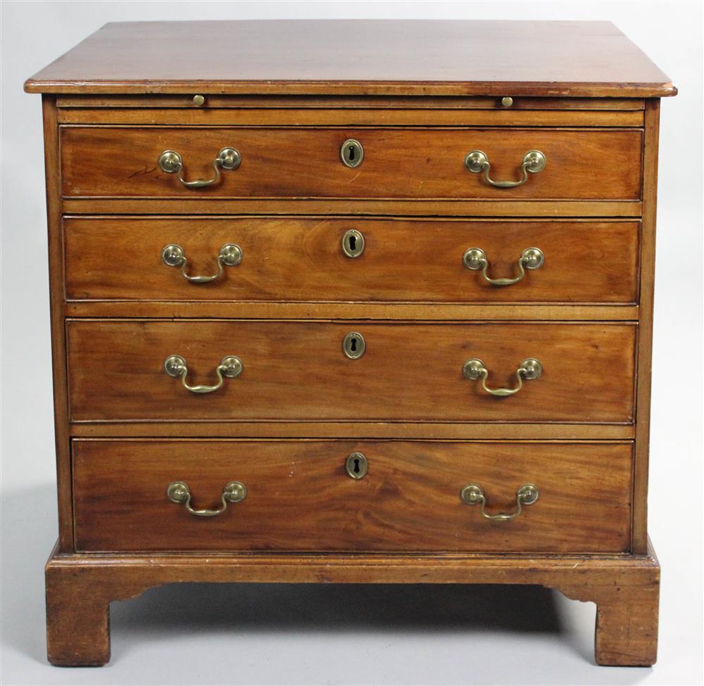 Appraisal: GEORGE III MAHOGANY BACHELOR'S CHEST the rectangular top with molded