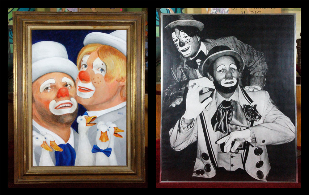 Appraisal: - Heath Portrait of Clowns A C Rick Heath portrait