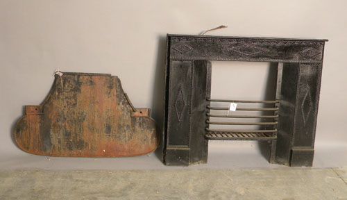 Appraisal: Iron fireplace insert th c h l