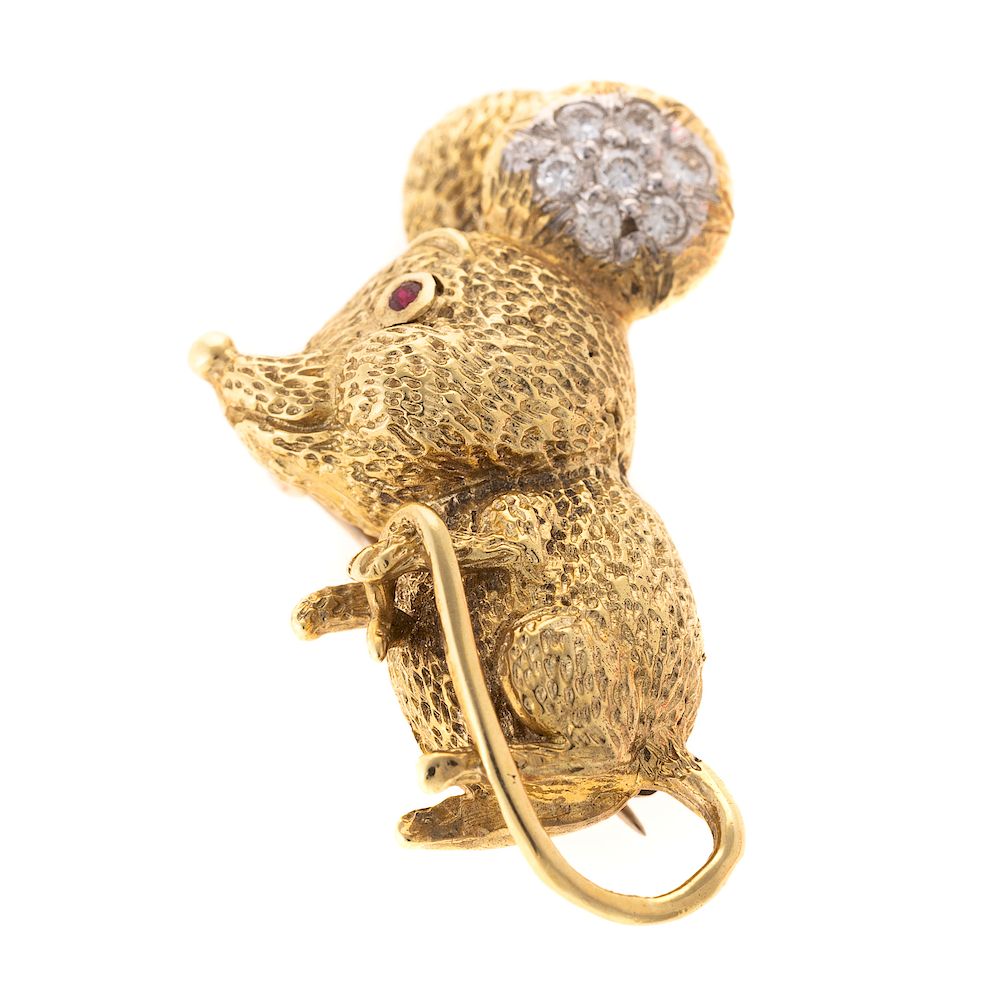 Appraisal: A Ladies K Mouse Pin Pendant with Diamond Ear K