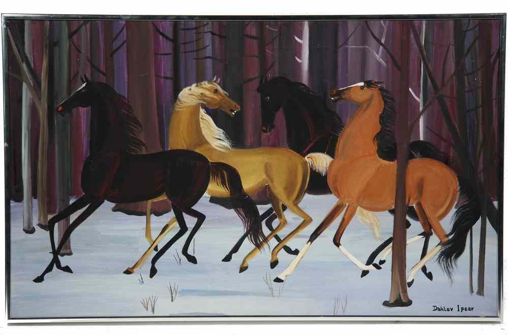 Appraisal: OOC - Four Winter Stallions by Dahlov Ipcar ME -