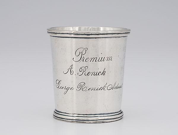 Appraisal: J J BANGS CINCINNATI COIN SILVER JULEP CUP American Cincinnati