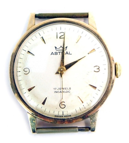 Appraisal: An Astral ct cased gentleman's wristwatch head inscribed to reverse