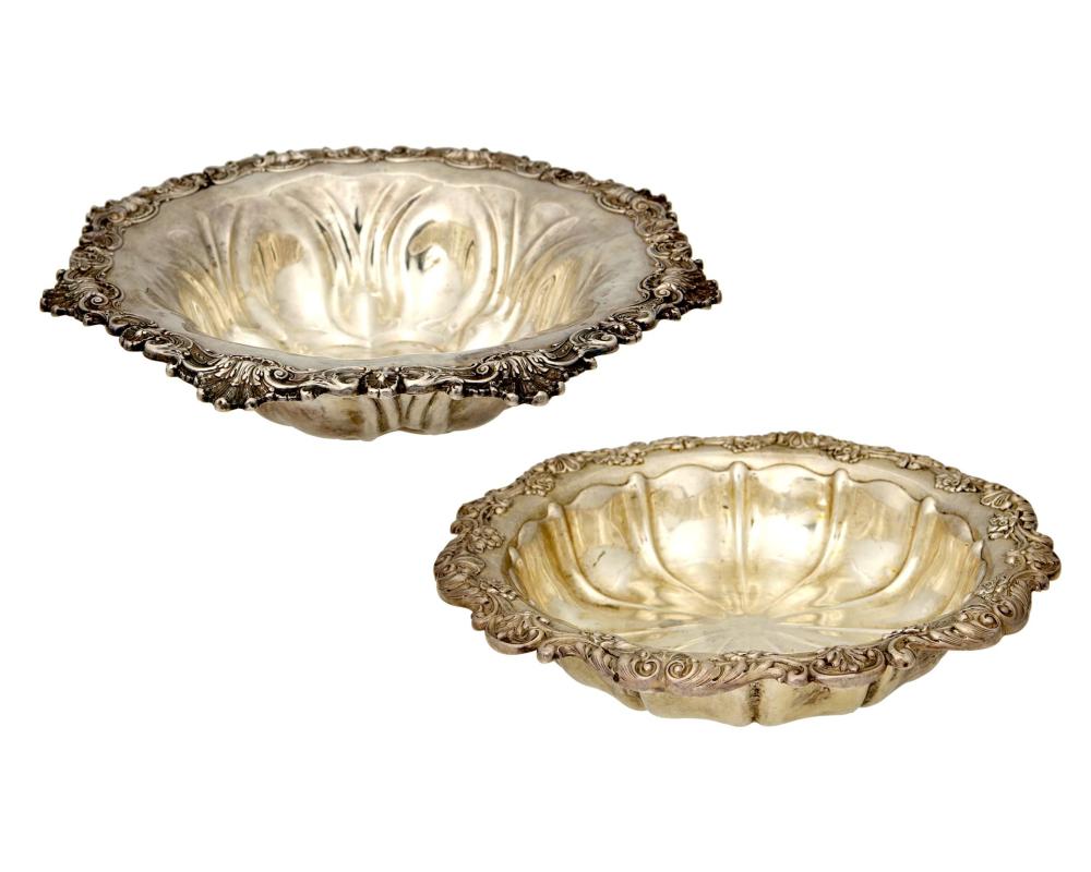 Appraisal: Two American sterling silver holloware bowls th century Marked for