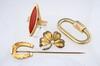 Appraisal: JEWELRY LOT - Four piece lot consisting of a gold