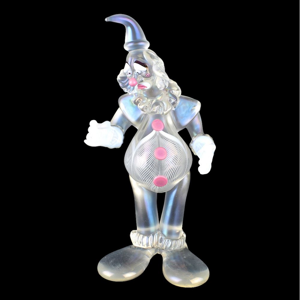 Appraisal: Stuart Abelman Figurine Stuart Abelman Art Glass Clown Figurine Nothing