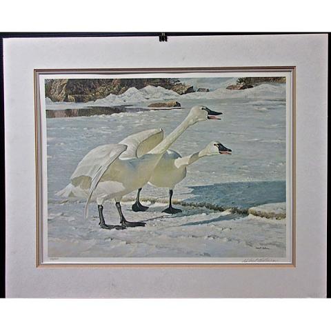 Appraisal: ROBERT BATEMAN CANADIAN - COURTING PAIR - WHISTLING SWANS LIMITED