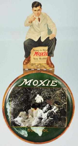 Appraisal: Moxie Tip Tray Sign Combination Circa Piece is currently folded