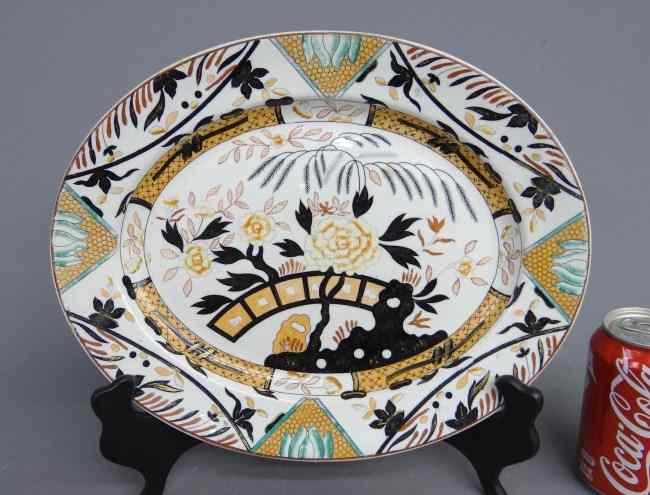 Appraisal: th c ironstone Ashworth platter Imari pattern '' x ''