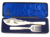 Appraisal: A pair of silver plated fish servers with m o