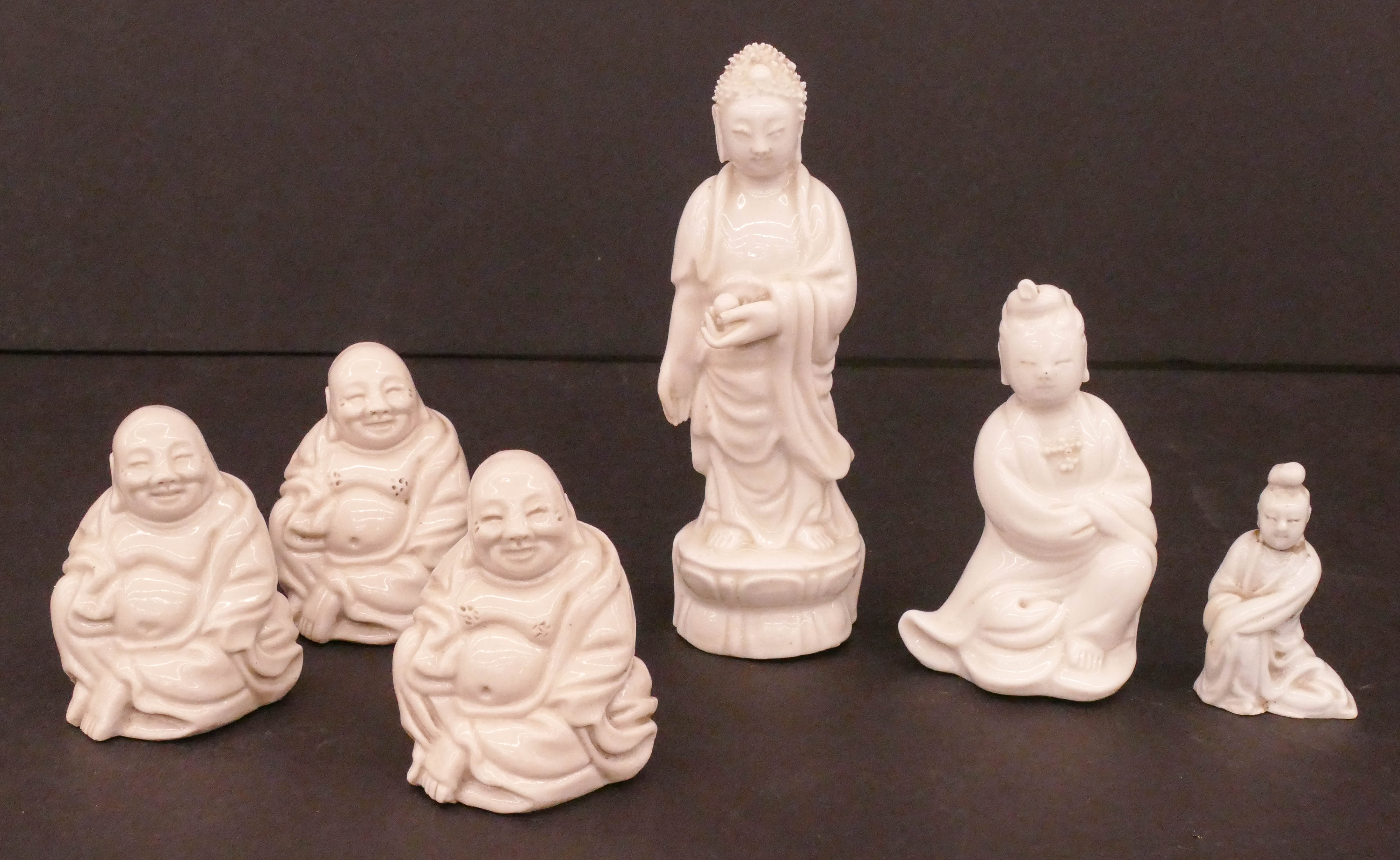 Appraisal: pc Chinese Blanc de Chine Small Figures '' to ''