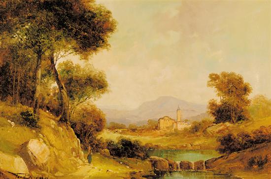 Appraisal: Toni Bordignon Italian th century TUSCAN LANDSCAPE oil on canvas