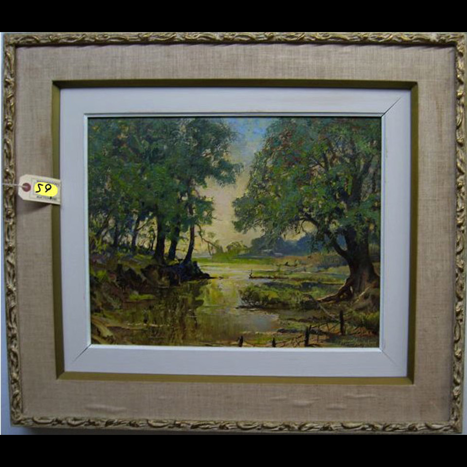 Appraisal: HOME CREEK ARNOLD BENJAMIN HODGKINS - CANADIAN OIL ON BOARD