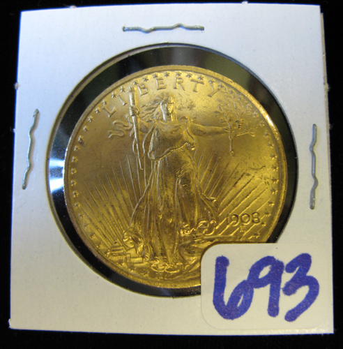 Appraisal: U S TWENTY DOLLAR GOLD COIN St Gaudens type -P