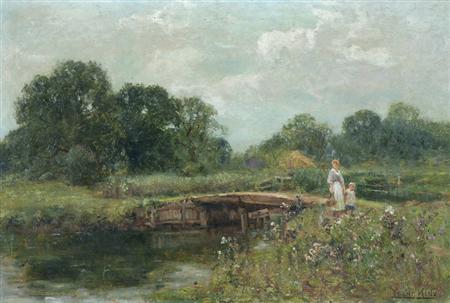 Appraisal: Attributed to John Yeend King Across the Footbridge Estimate -