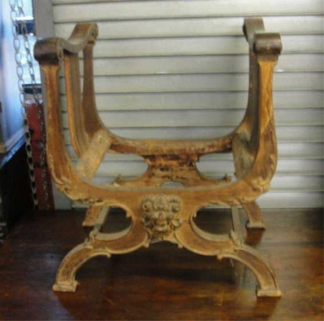 Appraisal: Neoclassical Style Chair with Carved Lion's Head From a prominent