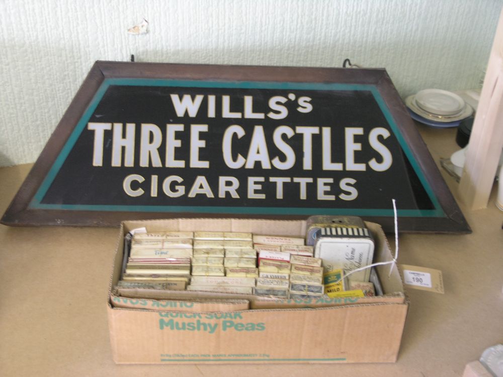 Appraisal: A tobacconist's illuminating shop sign advertising Wills Three Castles cigarettes